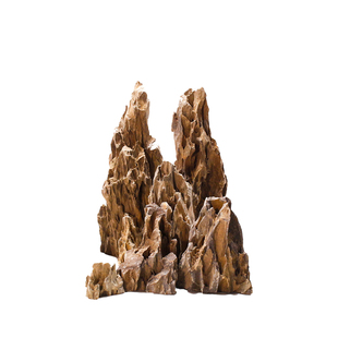 鱼缸造景松皮石天然假山真石头瘦高型切底山峰石大块多孔假山石头