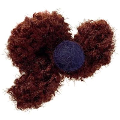 秋冬复古毛绒圆球高马尾抓夹女款