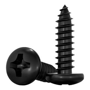 国标黑色304不锈钢十字圆头自攻螺丝钉盘头镀黑锌发黑MM2M3M4M5M6