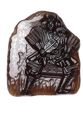 中古琉璃手作风林火山武士摆件