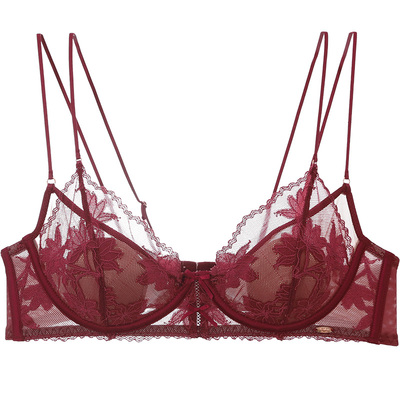 本命年结婚红色内衣女大胸显小