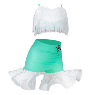 26新款女童拉丁舞练功服恰恰流苏上衣少儿拉丁舞裙演出女分体套装