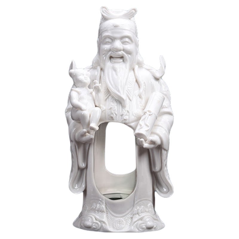 精品三星福禄寿摆件茅酒亮光陶瓷财神爷开业礼品纳福喜财飞天酒瓶