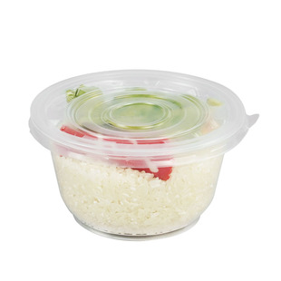 一次性碗家用食品级圆形塑料加厚打包盒批发360碗甜品700碗盖汤粉