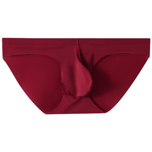 男士冰丝三角内裤夏季超薄款透气无痕u凸囊袋低腰性感速干短裤头