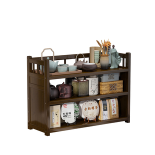 复古博古架茶室摆件放置茶柜茶具架子置物架茶架展示架中式多宝阁
