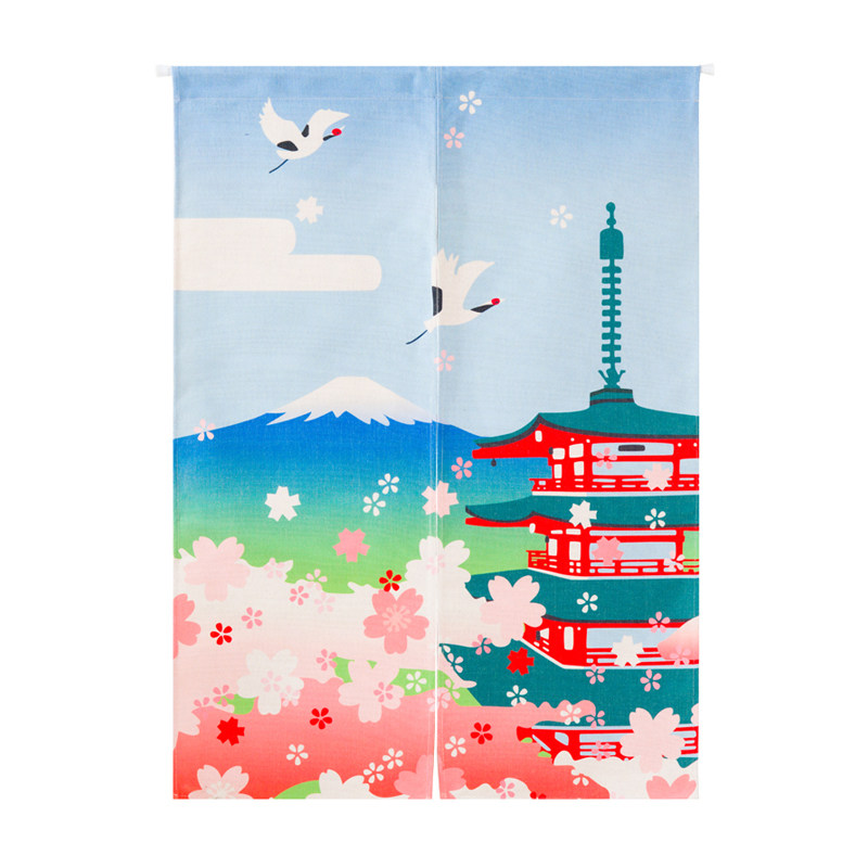 日式和风布艺门帘窗帘卫生间隔断帘半帘玄关厨房书房卧室布帘