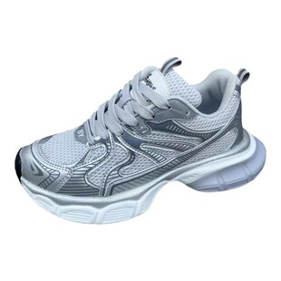 男鞋网面厚底高级感老爹鞋情侣百搭春秋2025新款透气增高运动鞋女