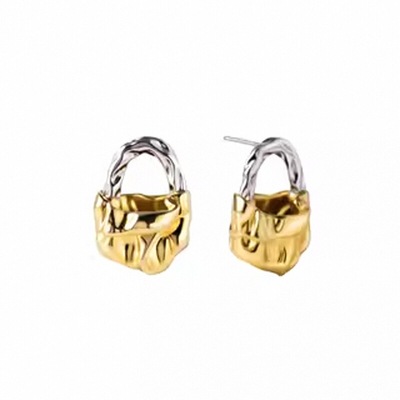 【明星同款】ChillTalent缎光吉祥如意锁包双色耳饰平安招财纳福