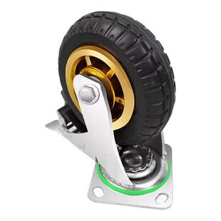 万向轮静音弹力橡胶定向刹车脚轮3/4/5/6/8寸轻重型承重耐磨厂家