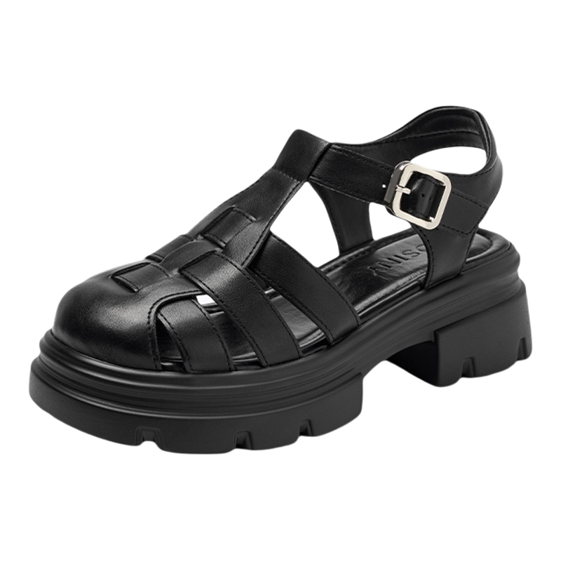 卓诗尼厚底镂空透气罗马凉鞋女