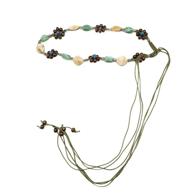 复古波西米亚风编织串珠腰绳女