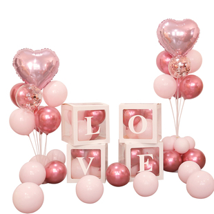 网红情人节珠宝店装饰发光带灯气球盒子浪漫求婚告白场景氛围布置