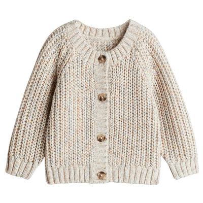 HM童装女婴毛衣冬季内搭外出粗线针织开衫外套1300661