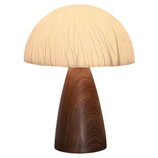 蘑菇台灯中古风2025新款卧室床头灯轻奢高级感复古充电夜灯氛围灯