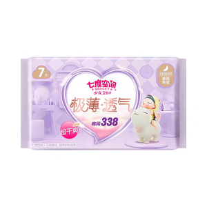 七度空间极薄夜用卫生巾338mm