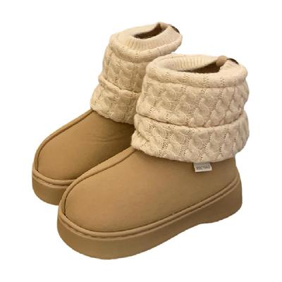 细细条女冬季带袜套加绒雪地靴