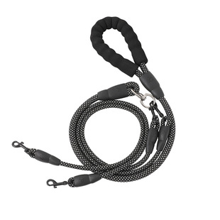 狗狗牵引绳一拖二双头遛狗绳防缠绕两只狗泰迪宠物链子小型中型犬