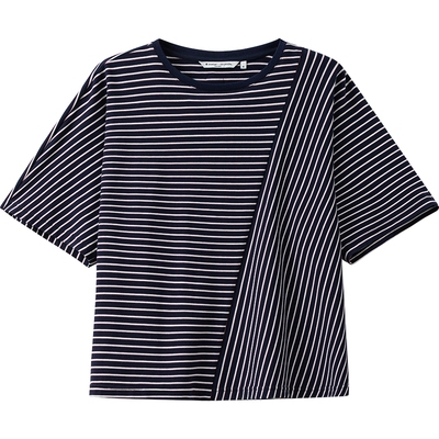 播商场同款航海短袖圆领T恤女春夏宽松条纹上衣BDS2YD2509