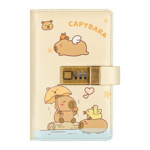 卡皮巴拉密码存钱本儿童存钱夹钱册可放现金一万元钱包收纳本带锁2026新款网红理财攒钱小学生零花钱大容量