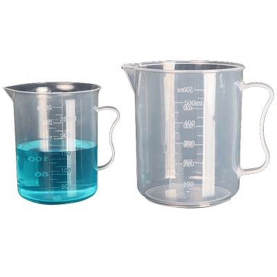 塑料带刻度烧杯带盖带把烧杯