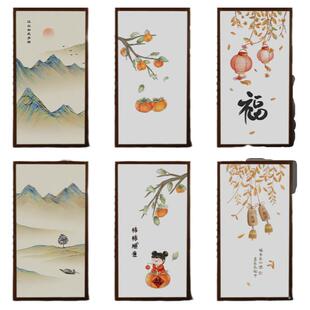 全遮光窗户玻璃贴纸中式防走光磨砂贴膜不透光窗贴窗纸遮阳神器