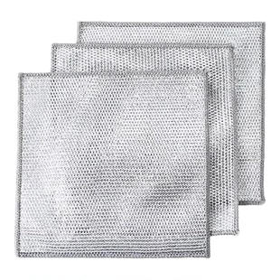 钢丝洗碗布银丝抹布厨房专用双面网格不沾油易清洗不伤锅百洁抹布