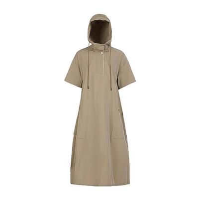 sdeer圣迪奥女装【凉感因子】高领连帽茧型短袖连衣裙S252Z1247