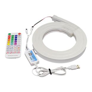 USB拾音乐变色跑马流水电脑灯条5V硅胶霓虹幻彩电竟桌rgb氛围灯带