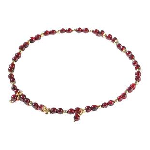 灵机麦玲玲石榴石祥福安泰脚链 石榴吉祥福祉如意 小众设计脚绳链