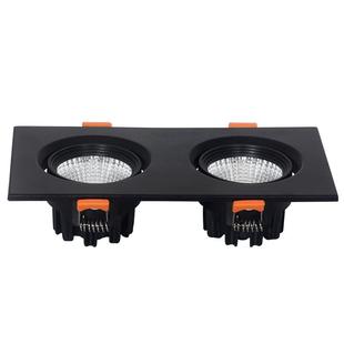 led格栅灯单双头斗胆射灯筒灯长方形网格吊顶嵌入式家用商用店铺