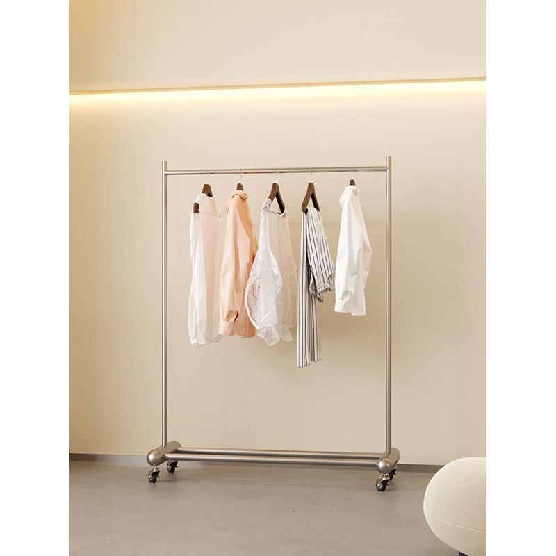 晾衣架不锈钢单杆落地阳台家用支架室内卧室晒衣架多功能移动衣架