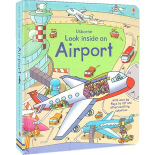 Usborne Look Inside An Airport 尤斯伯恩 看里面系列 机场主题百科书 英文故事书 儿童早教 英语启蒙 纸板书 4岁+ 英文原版