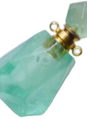 衣锦媚行 清泉 绿水晶香水瓶吊坠天然礼物项链挂饰原创设计小饰品