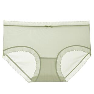 为慕凉感冰丝内裤女无痕中腰夏季薄款透气性感少女生蕾丝三角短裤