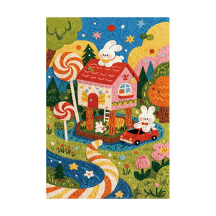 卡通儿童房地毯客厅免洗可擦女孩卧室床边毯大面积全铺免打理地垫