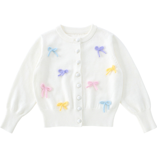 米米哈罗女童短裙套装春装2026新款女孩两件套儿童针织开衫套装裙