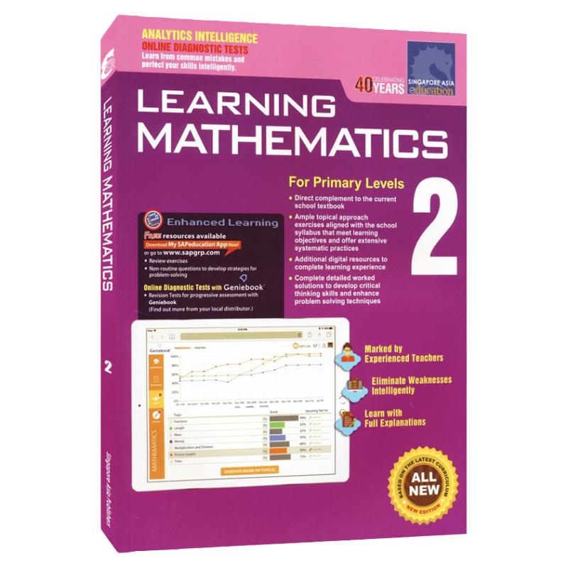 英文版 SAP Learning Mathematics 2年级数学练习册基础阶段学习系列 8岁 Maths新加坡数学英文版二年级小学教辅教材思维启蒙