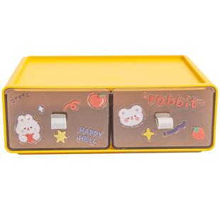 桌面收纳盒抽屉式学生ins透明书桌文具化妆品办公整理储物置物架