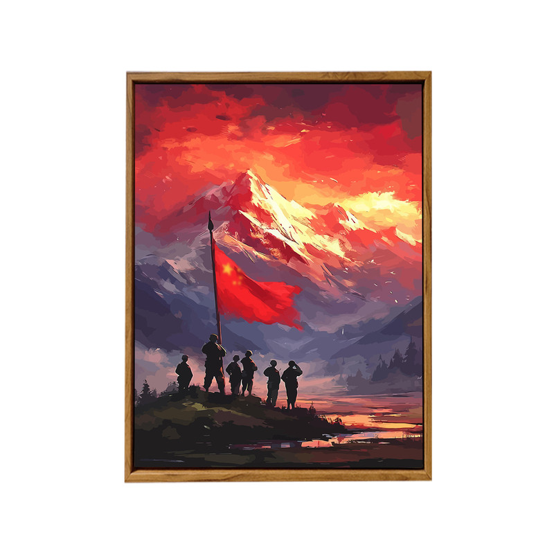 国庆节爱国主题送兵哥哥数字油画