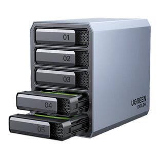 绿联硬盘阵列盒子磁盘柜3.5/2.5英寸raid多五盘位外接固态机械