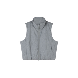 oneup3M新雪丽针织棉服外套女秋冬季松弛感宽松短款立领马甲棉衣