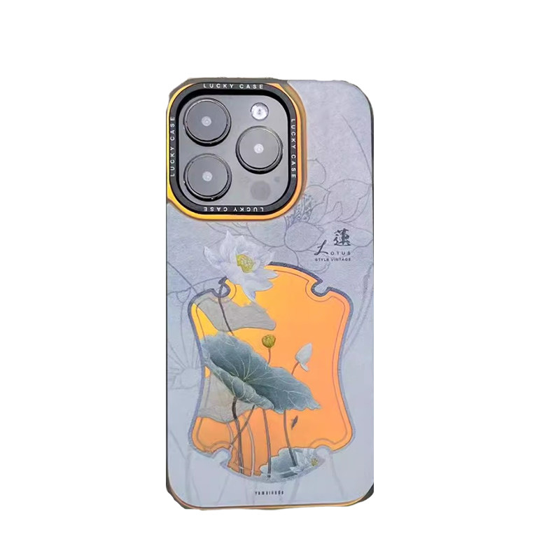 曲院莲影丨言西原创丨imd镭射手机壳国风新中式小众高级艺术感iphone15promax苹果14/13/1211手机套