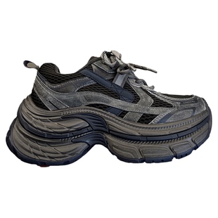 潮酷好货~ins擦色做旧冬季加绒配阔腿裤增高厚底老爹鞋女鞋运动鞋