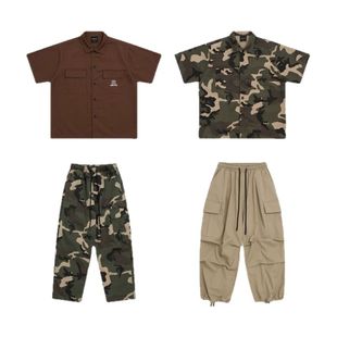 街舞儿童演出服套装嘻哈hiphop炸街迷彩儿童爵士潮服酷帅男童夏