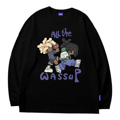 美式潮牌长袖t恤WASSUPHEODS