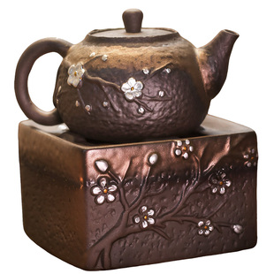 银梅暖炉陶瓷煮茶炉复古加热熏香炉烤茶炉提香温茶暖茶热茶暖茶炉