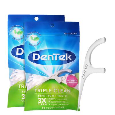 dentek德泰克美国进口90支牙线棒