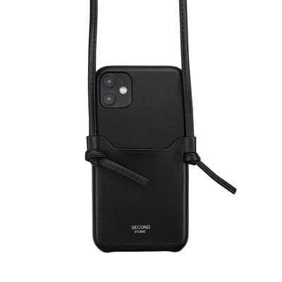 极简皮质小众高级斜挎式手机壳