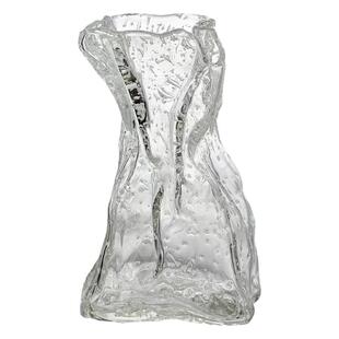 ins网红夜光荧光折纸花瓶创意玻璃透明插花玫瑰鲜花客厅餐桌摆件